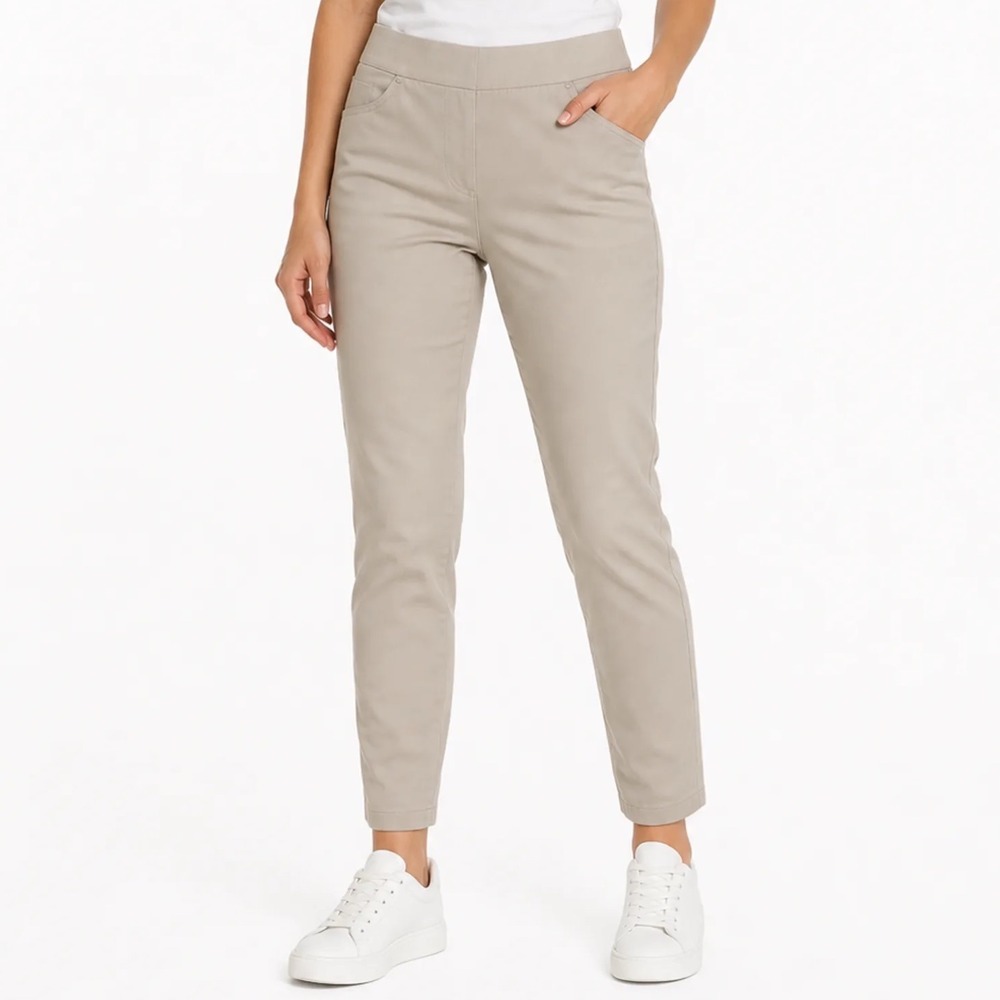 Millers Woman Beige Pull On Bengaline Slim Leg Pants Size 10 Sand Stretch Cotton